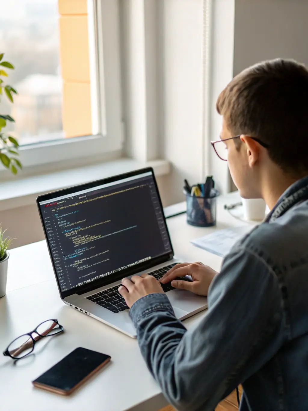 A developer working on a complex software architecture diagram on a large monitor, showcasing the integration of various APIs and cloud services.